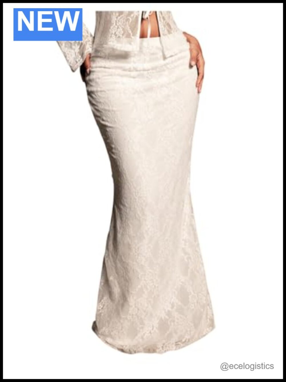 Lace Bodycon Maxi Skirt Low Rise Y2K Fairy Fishtail Skirt